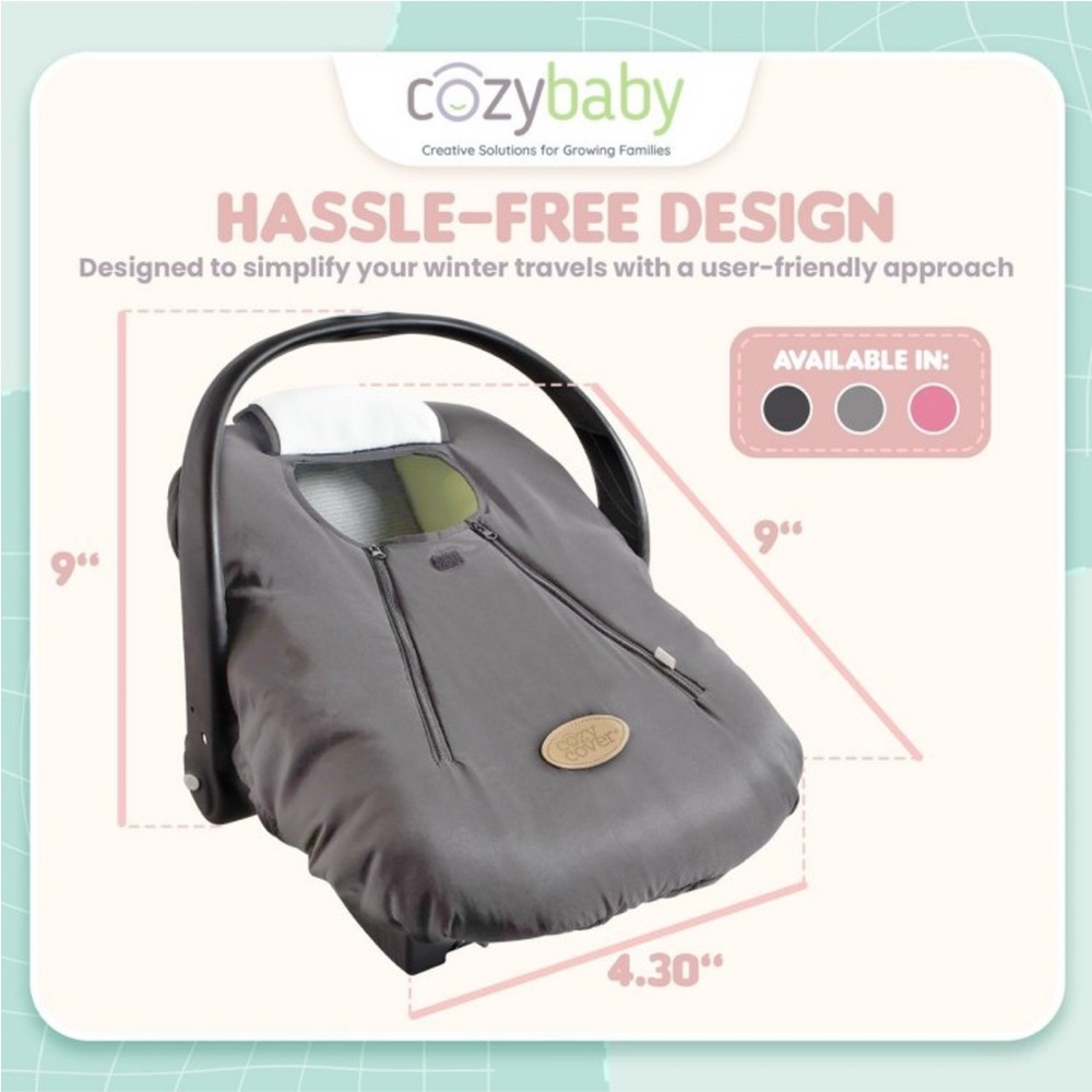 CozyBaby CozyCover Baby Seat Carrier Cover Charcoal Grey